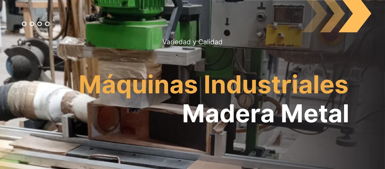 Banner del anuncio: máquinas industriales para madera y metal